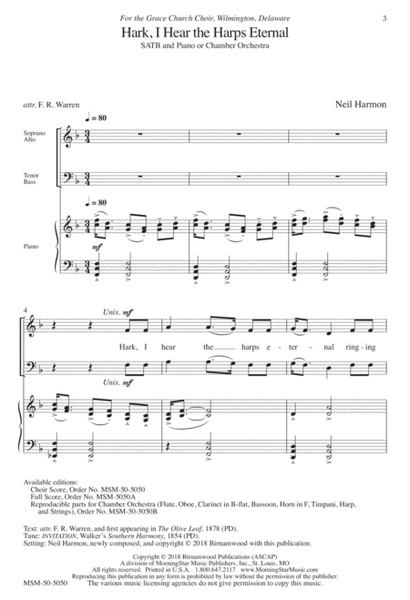 Hark, I Hear the Harps Eternal (Downloadable Choral Score)