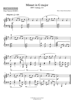 Minuet in G major (HARD PIANO) BWV Anhang 114 [Johann Sebastian Bach]