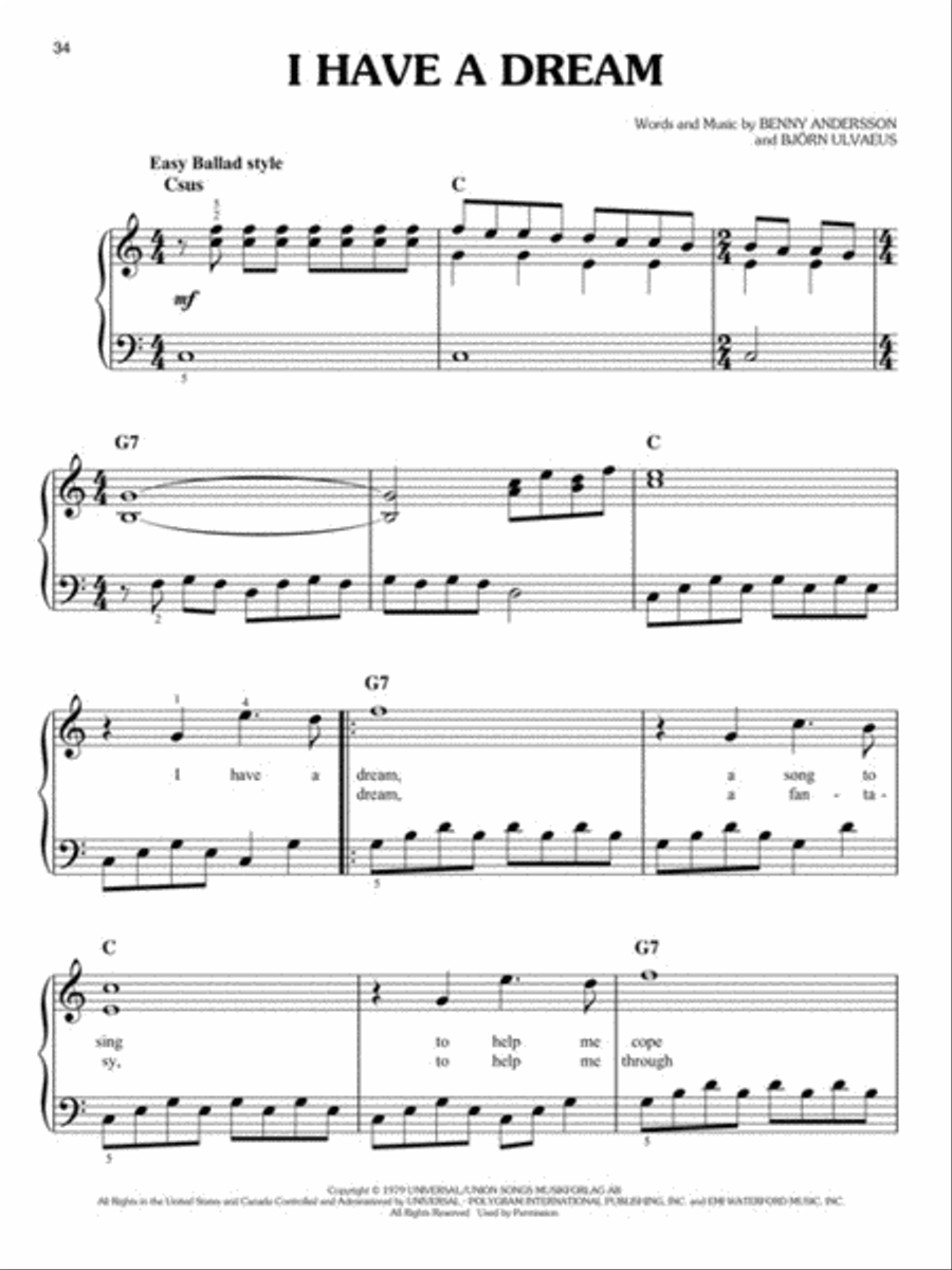 Mamma Mia! - Here We Go Again Easy Piano scores gallery preview page 4