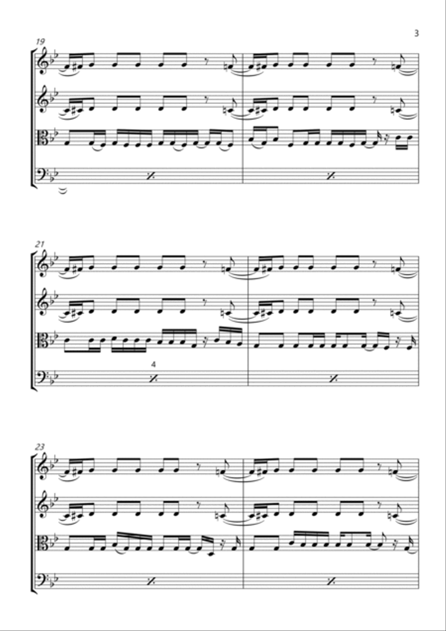 California Love (remix) String Quartet scores gallery preview page 3