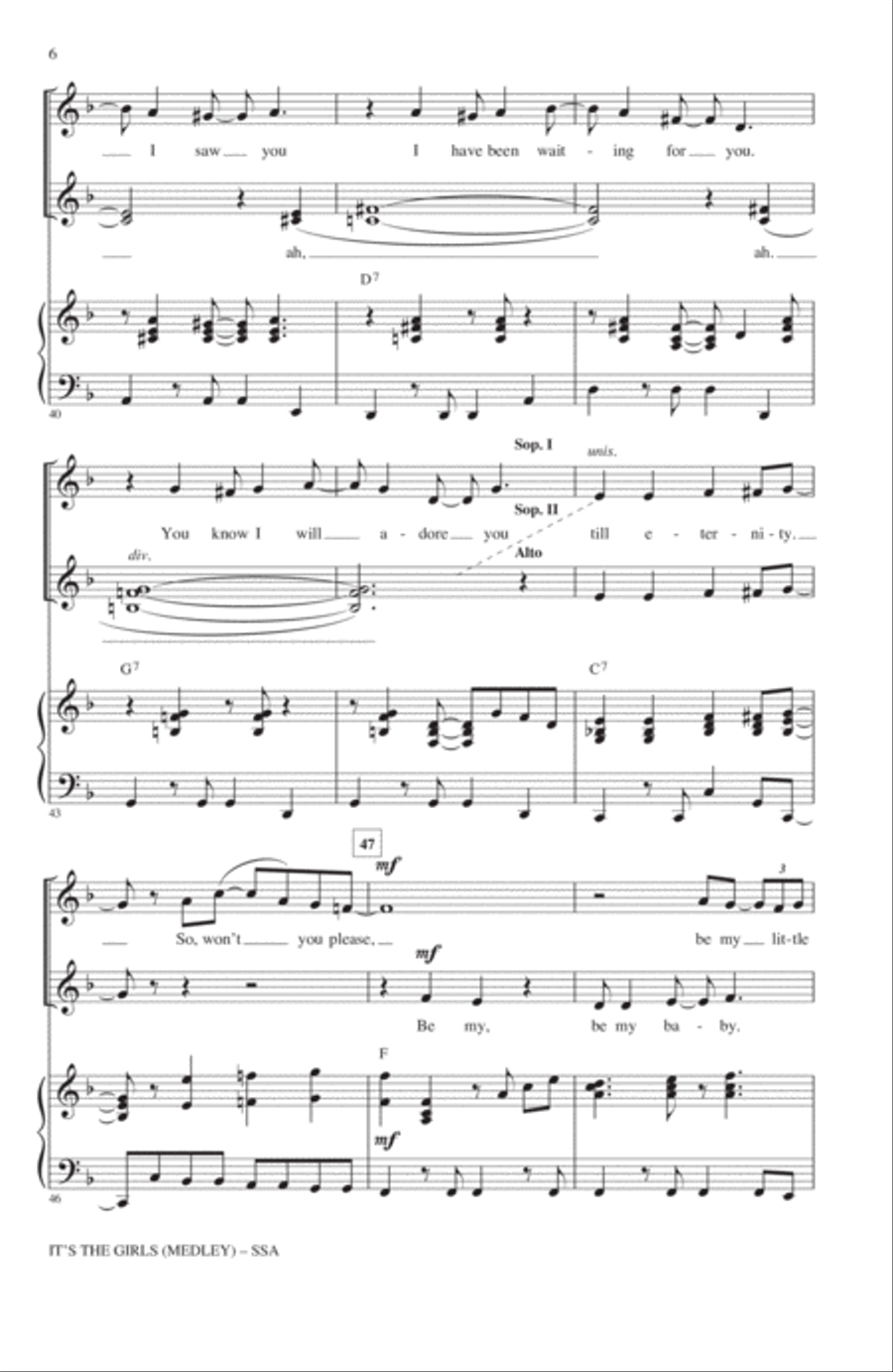 It's The Girls (Medley) SSA scores gallery preview page 5