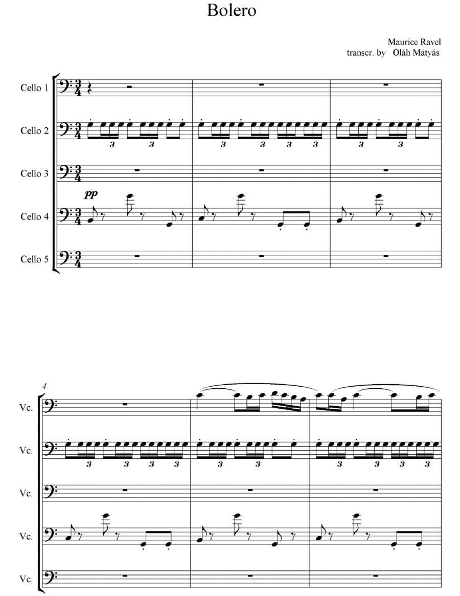 Bolero String Quintet scores gallery preview page 1