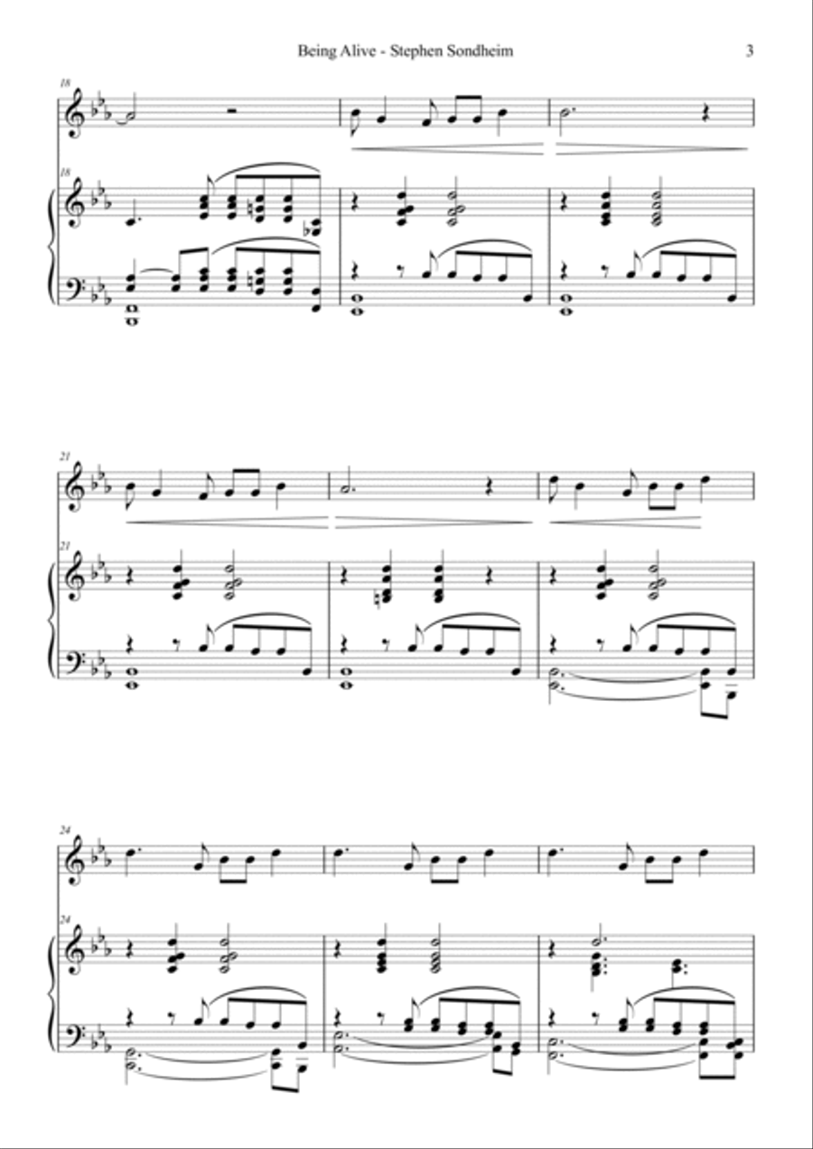 Being Alive Violin Solo scores gallery preview page 5