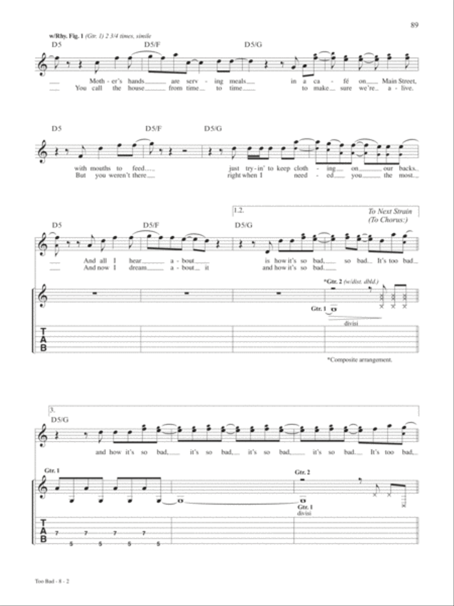Too Bad Guitar Tablature scores gallery preview page 2