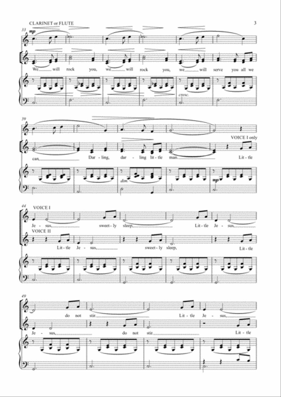 We Will Rock You (Little Jesus Sweetly Sleep) SA scores gallery preview page 3