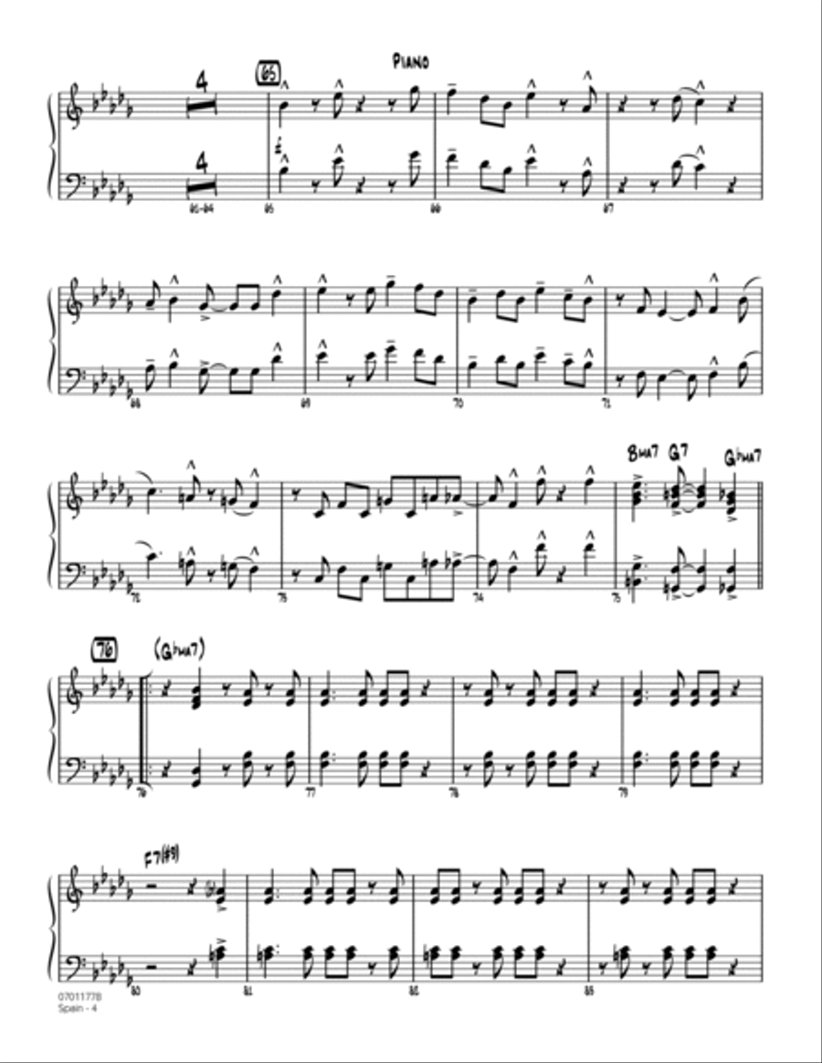Spain - Piano Spain - Piano Jazz Ensemble scores gallery preview page 4