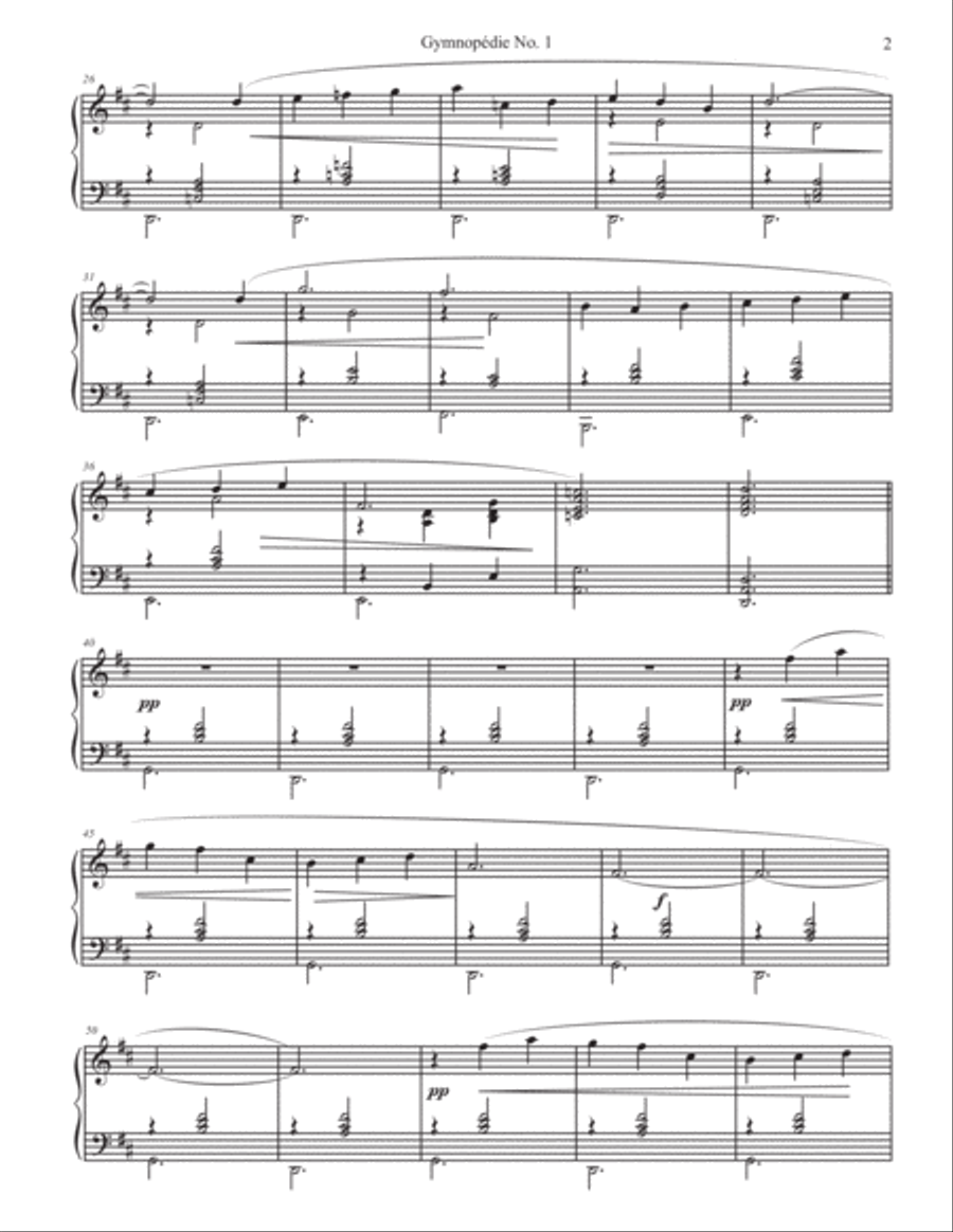 Three Gymnopedies by Erik Satie - Piano Solo Piano Solo scores gallery preview page 6