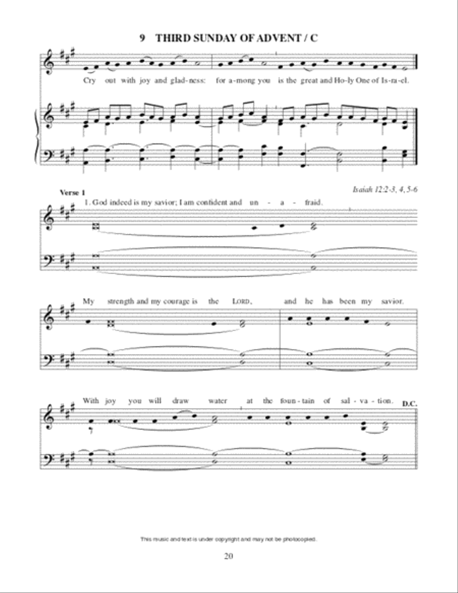 Lectionary Psalms for Advent and Christmas Unison Choir scores gallery preview page 21