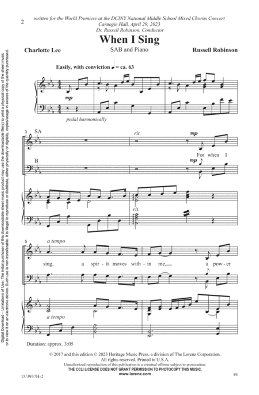When I Sing 3-Part scores gallery preview page 2