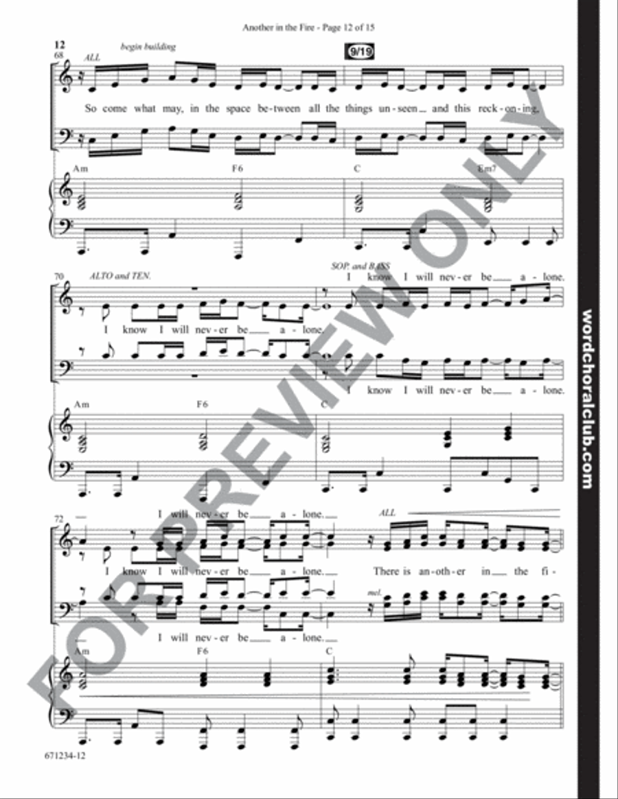 Another in the Fire - Anthem 4-Part scores gallery preview page 12