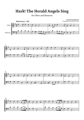 Hark! The Herald Angels Sing (Oboe and Bassoon) - Beginner Level