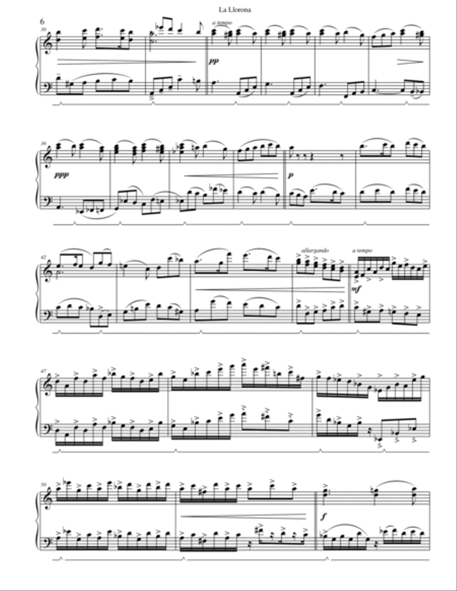 La Llorona for Piano Piano Solo scores gallery preview page 6