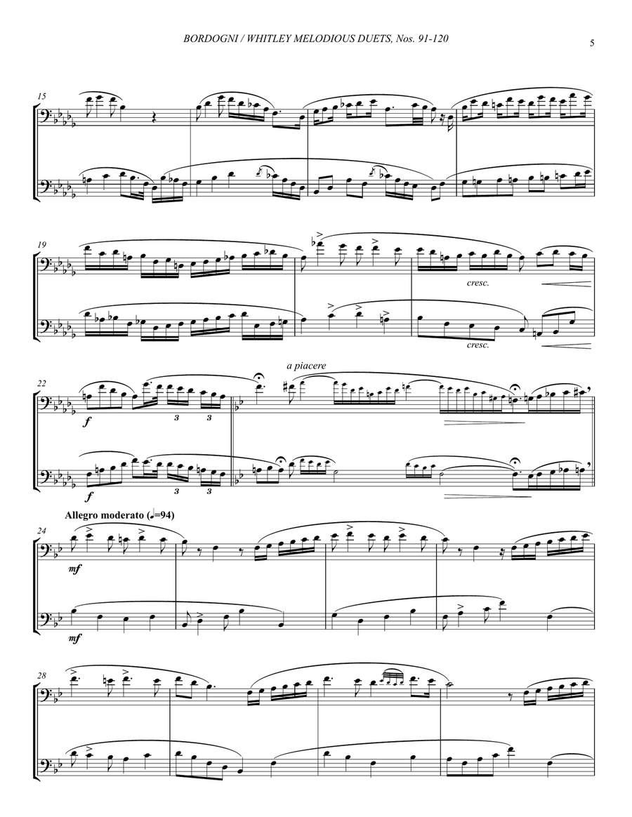 Melodious Duets for Trombones, Book III 91-120 Trombone Duet scores gallery preview page 5