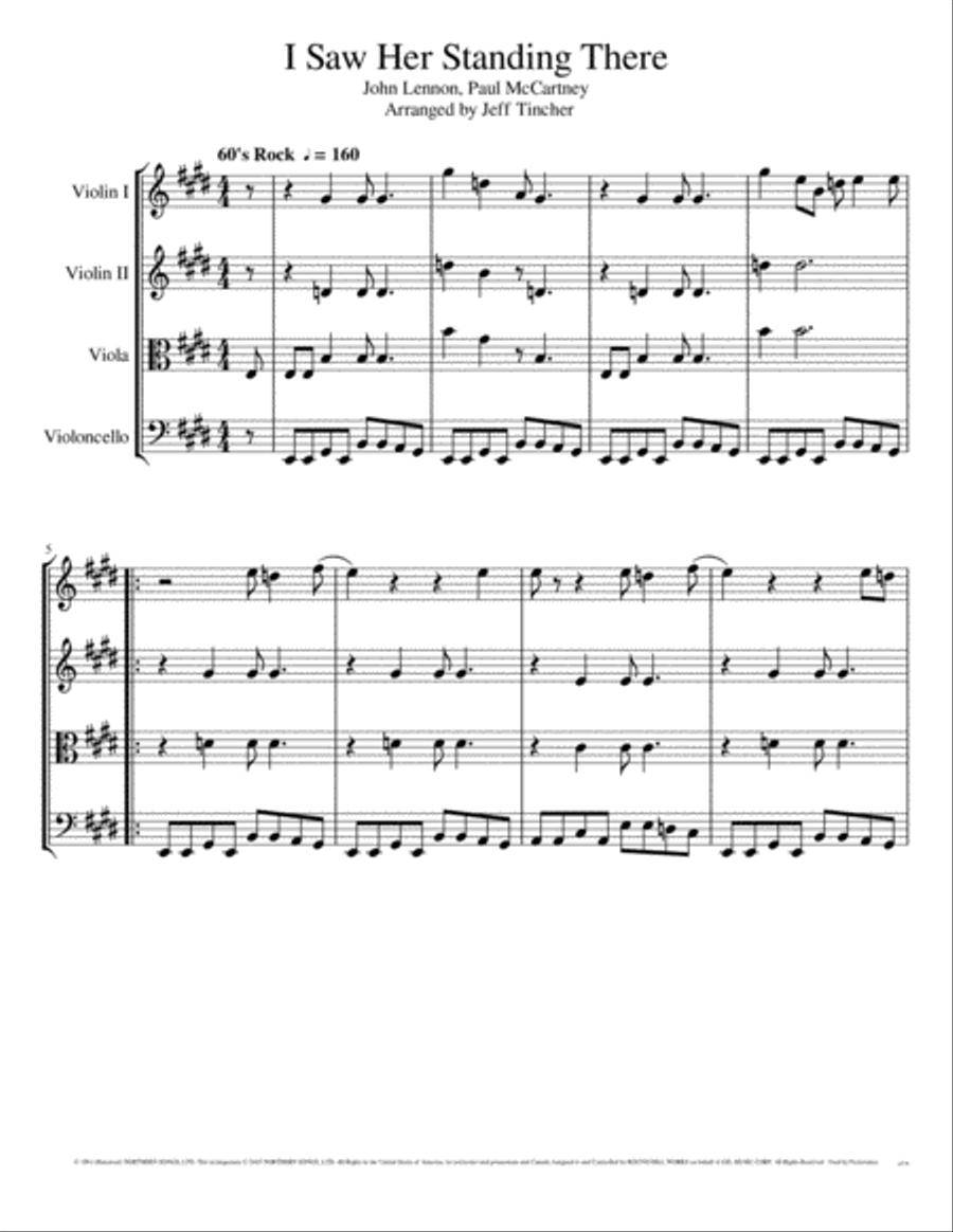 I Saw Her Standing There String Quartet scores gallery preview page 2