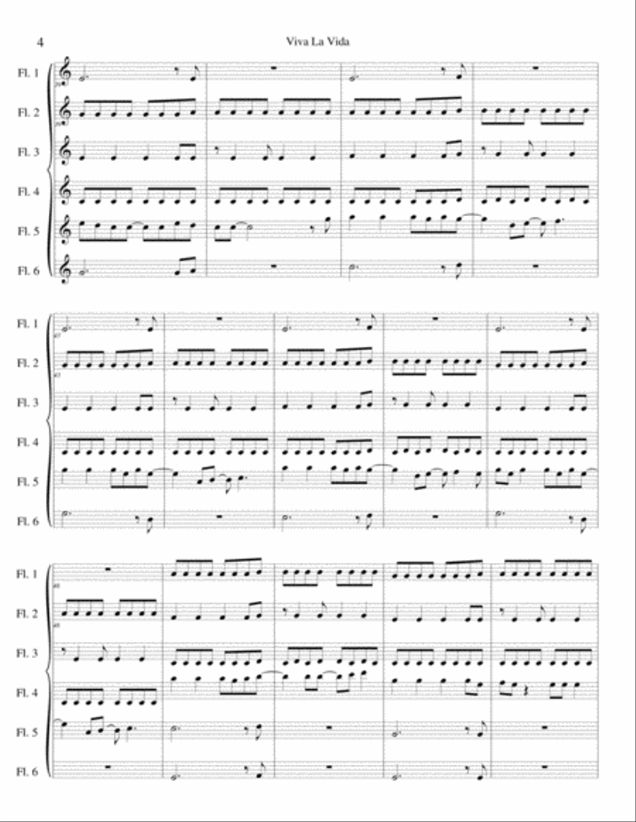 Viva La Vida Small Ensemble scores gallery preview page 4