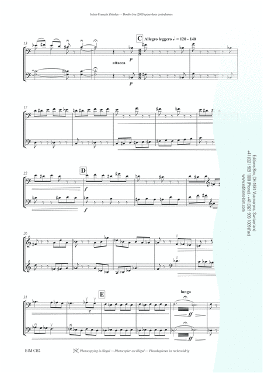 Double jeu Double Bass scores gallery preview page 6