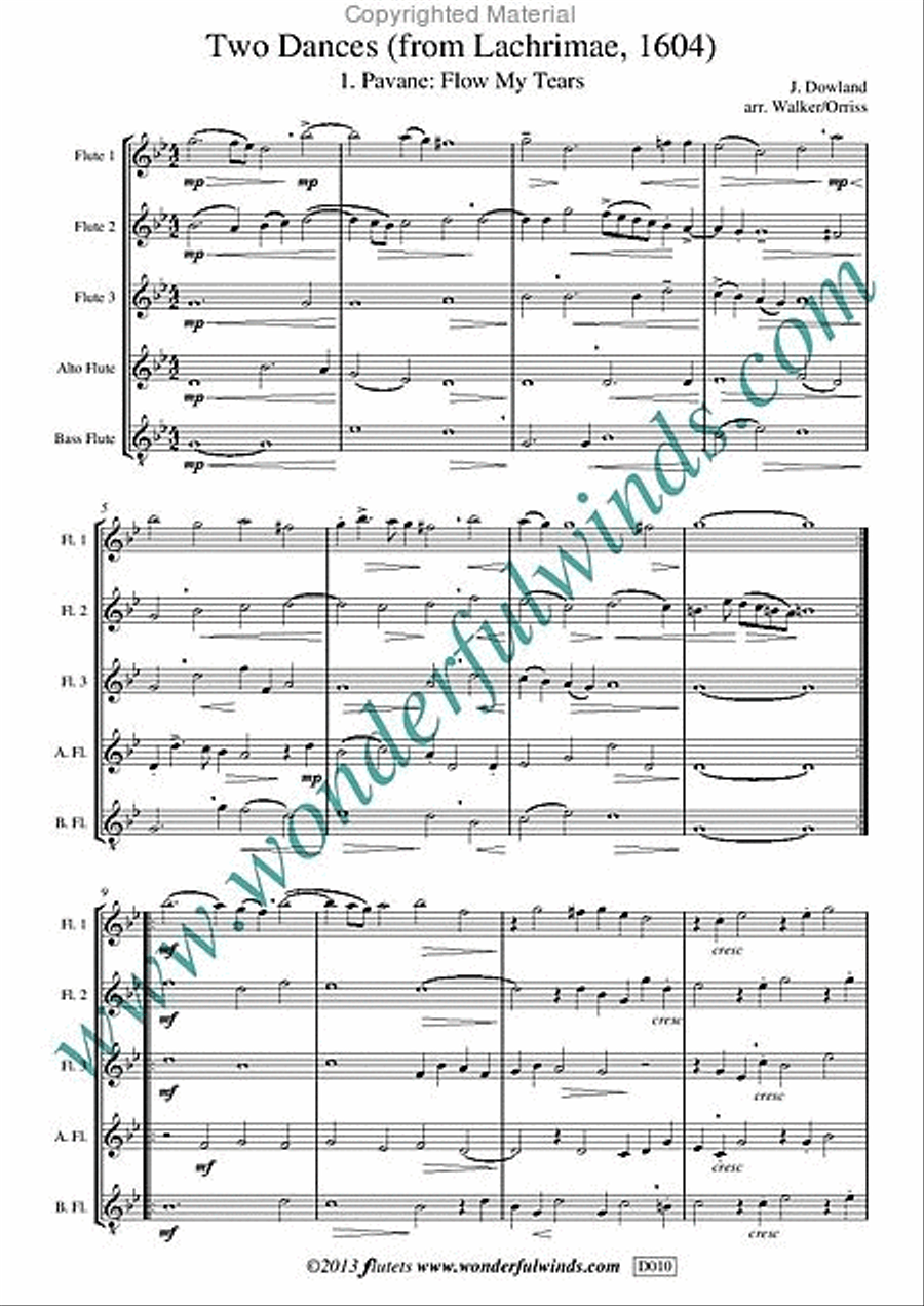 Two Dances From Lachrimae, 1604 Flute scores gallery preview page 3
