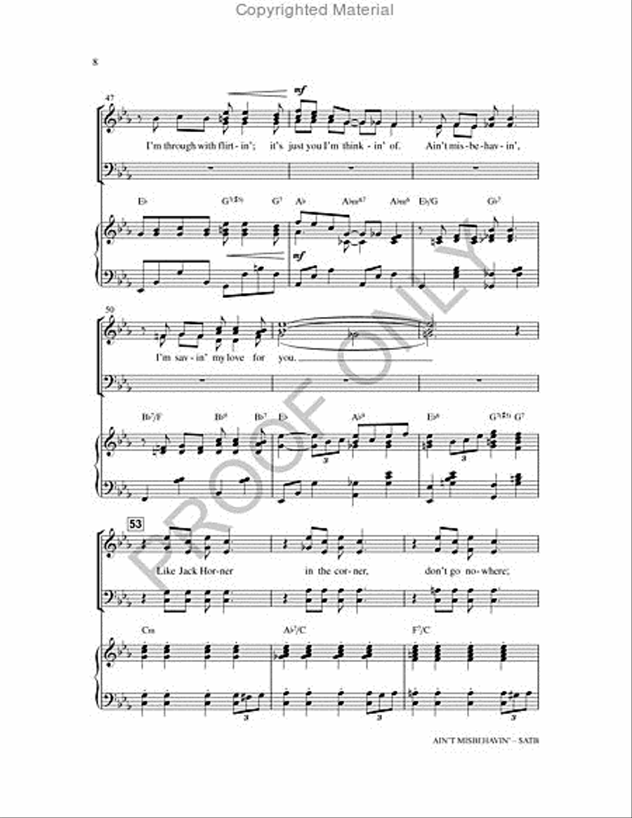 Ain't Misbehavin' 4-Part scores gallery preview page 7