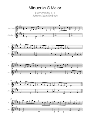 Minuet in G major BWV Anh. 114 - Bach - Alto Sax Duet