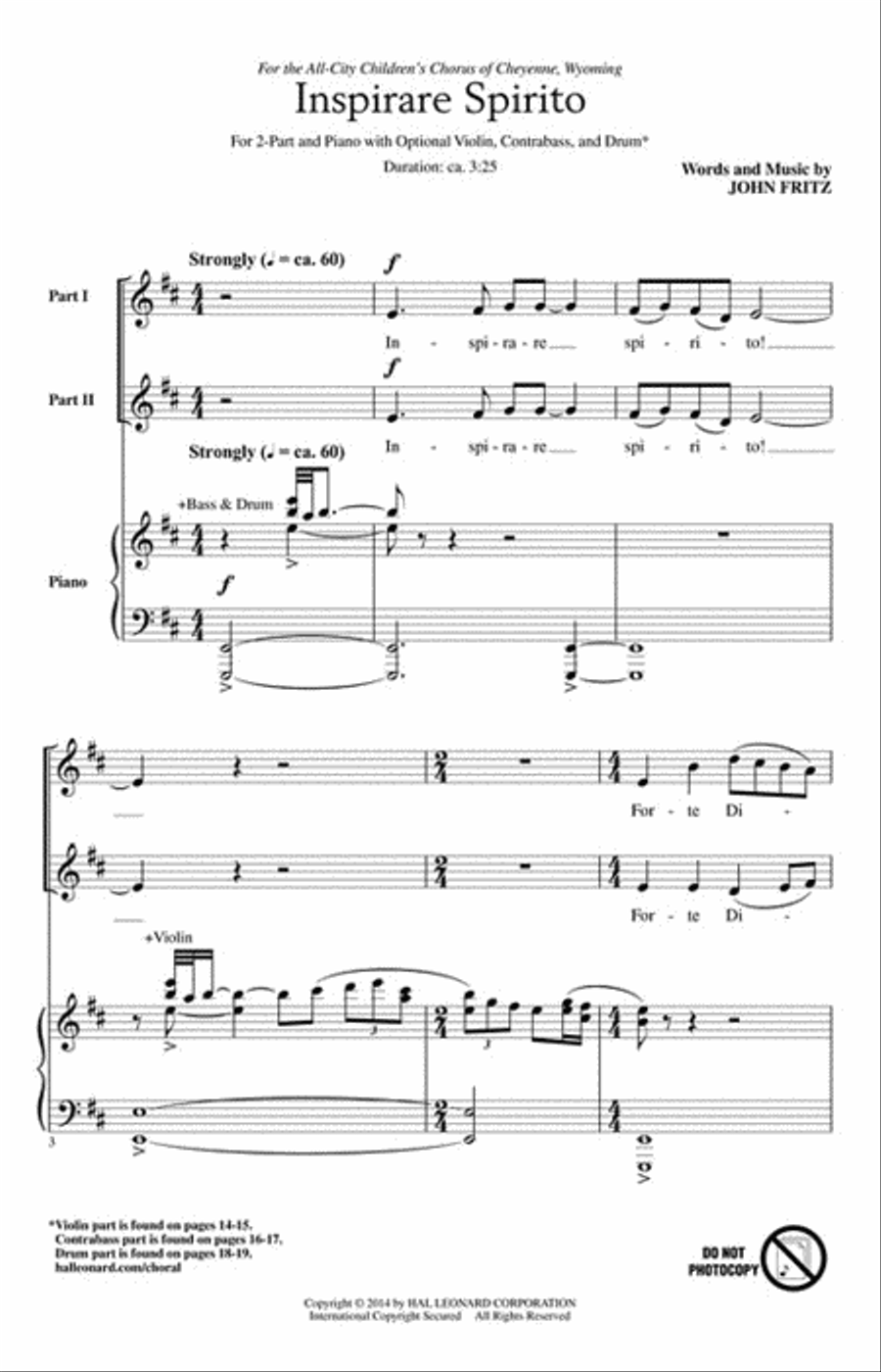 Inspirare Spirito Inspirare Spirito 2-Part scores gallery preview page 2