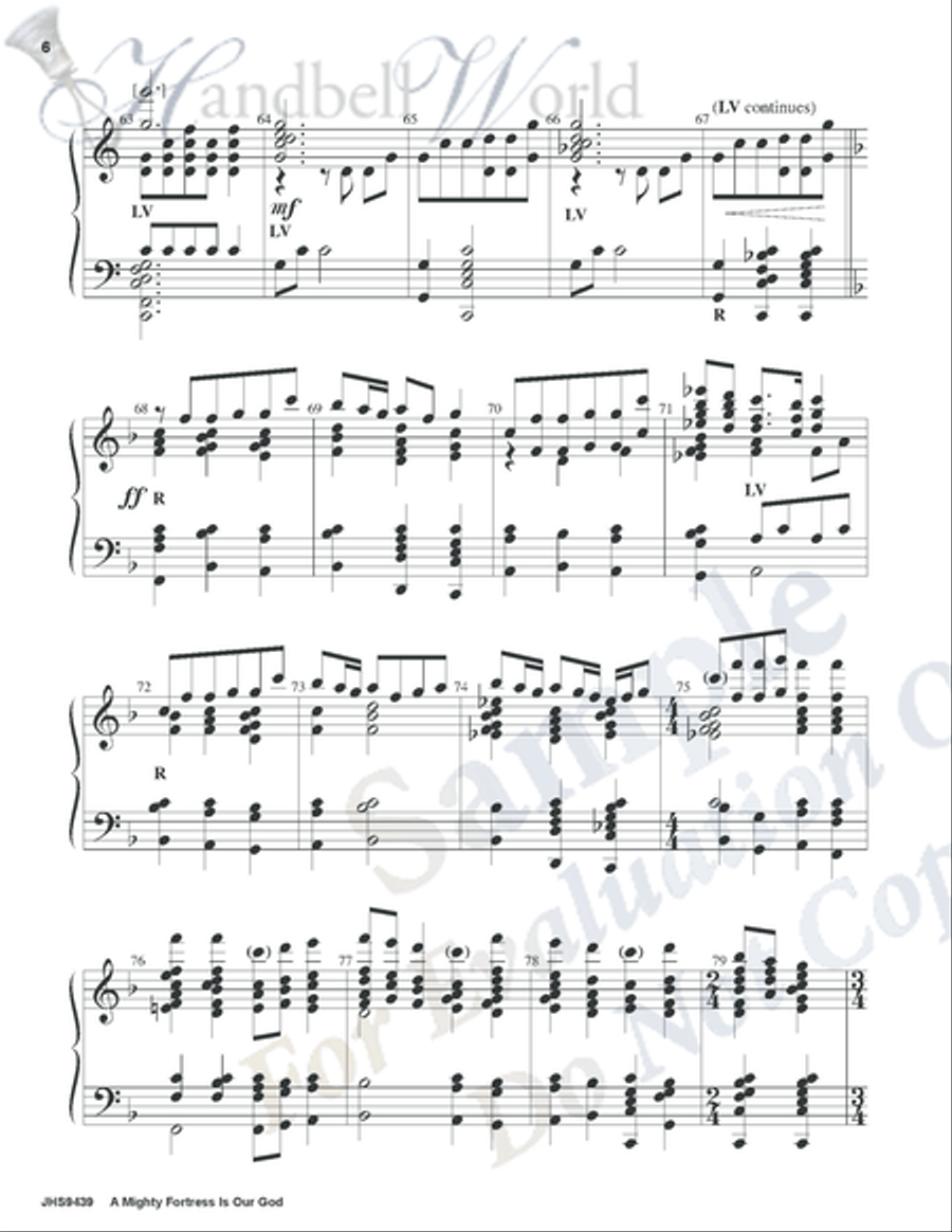 Mighty Fortress Is Our God 5-Octaves scores gallery preview page 5