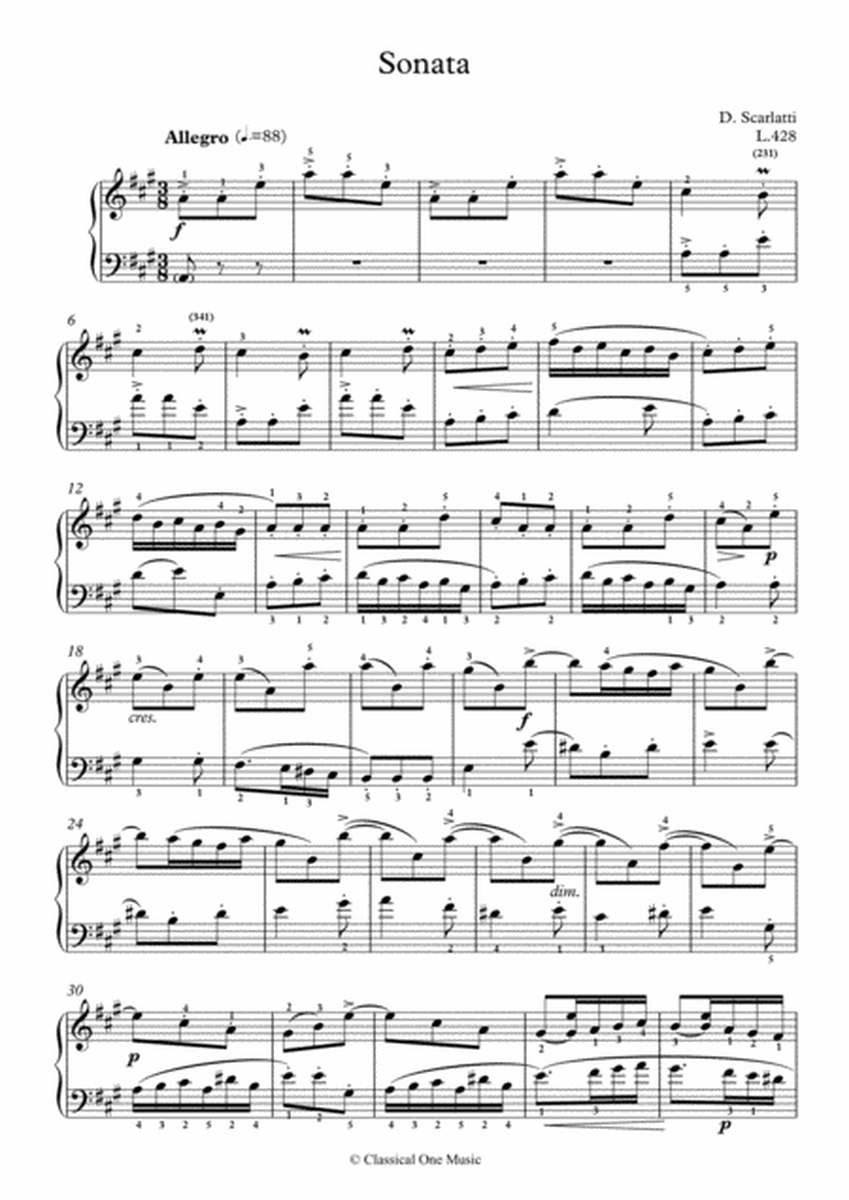 Scarlatti-Sonata in A-Major L.428 K.209(piano) image number null