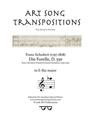 Book cover for SCHUBERT: Die Forelle, D. 550 (transposed to E-flat major)