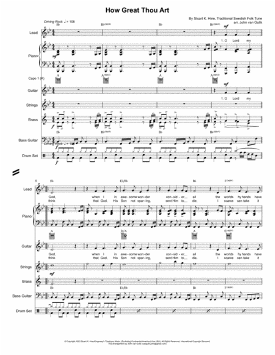 How Great Thou Art Small Ensemble scores gallery preview page 1