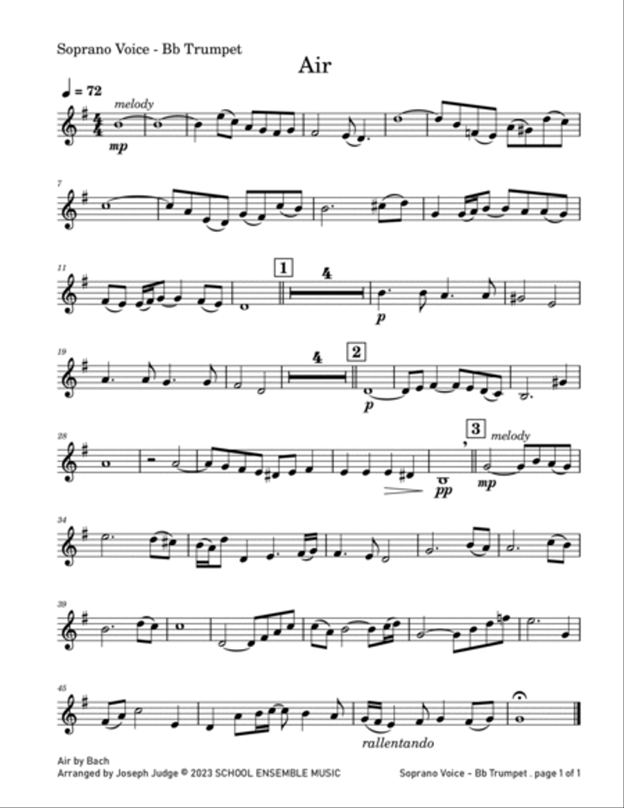 Air by Bach for Brass Quartet in Schools Brass Quartet scores gallery preview page 6