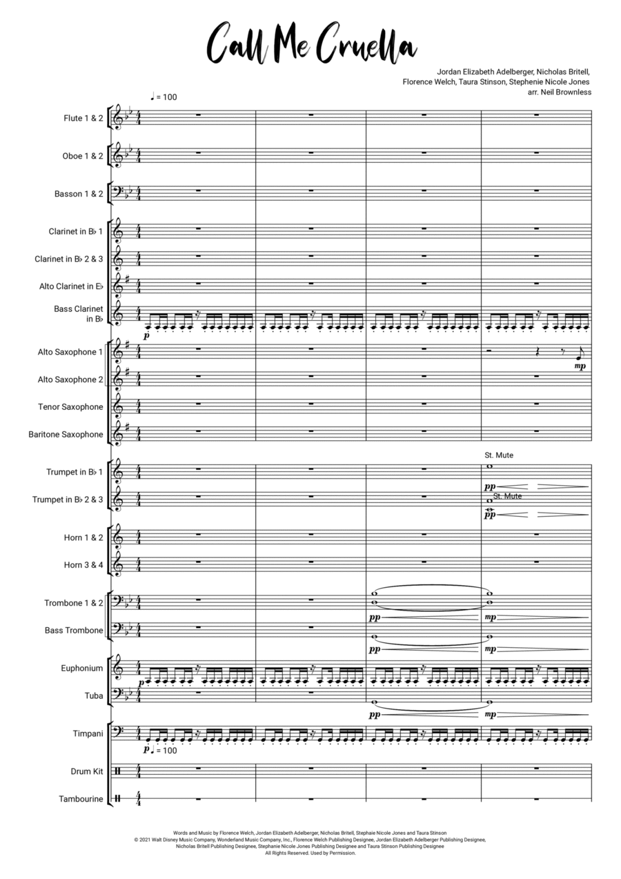 Call Me Cruella Concert Band scores gallery preview page 1