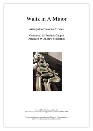 Book cover for Waltz in A Minor arranged for Bassoon and Piano