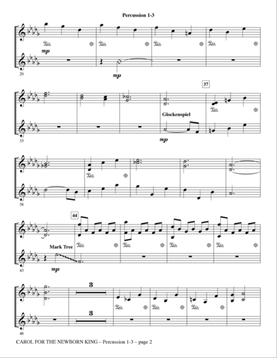 Carol For The Newborn King - Percussion 1-3 Choir scores gallery preview page 2