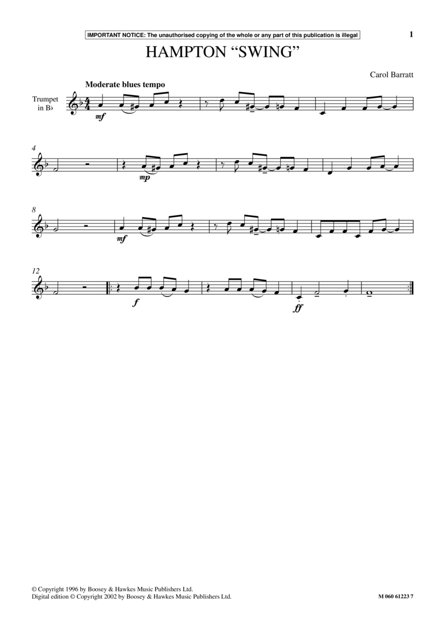 Hampton Swing Hampton Swing School and Community scores gallery preview page 1