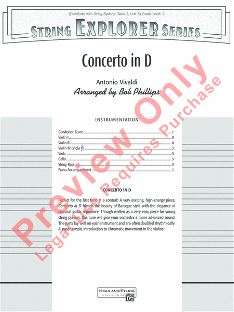 Concerto in D String Orchestra scores gallery preview page 2