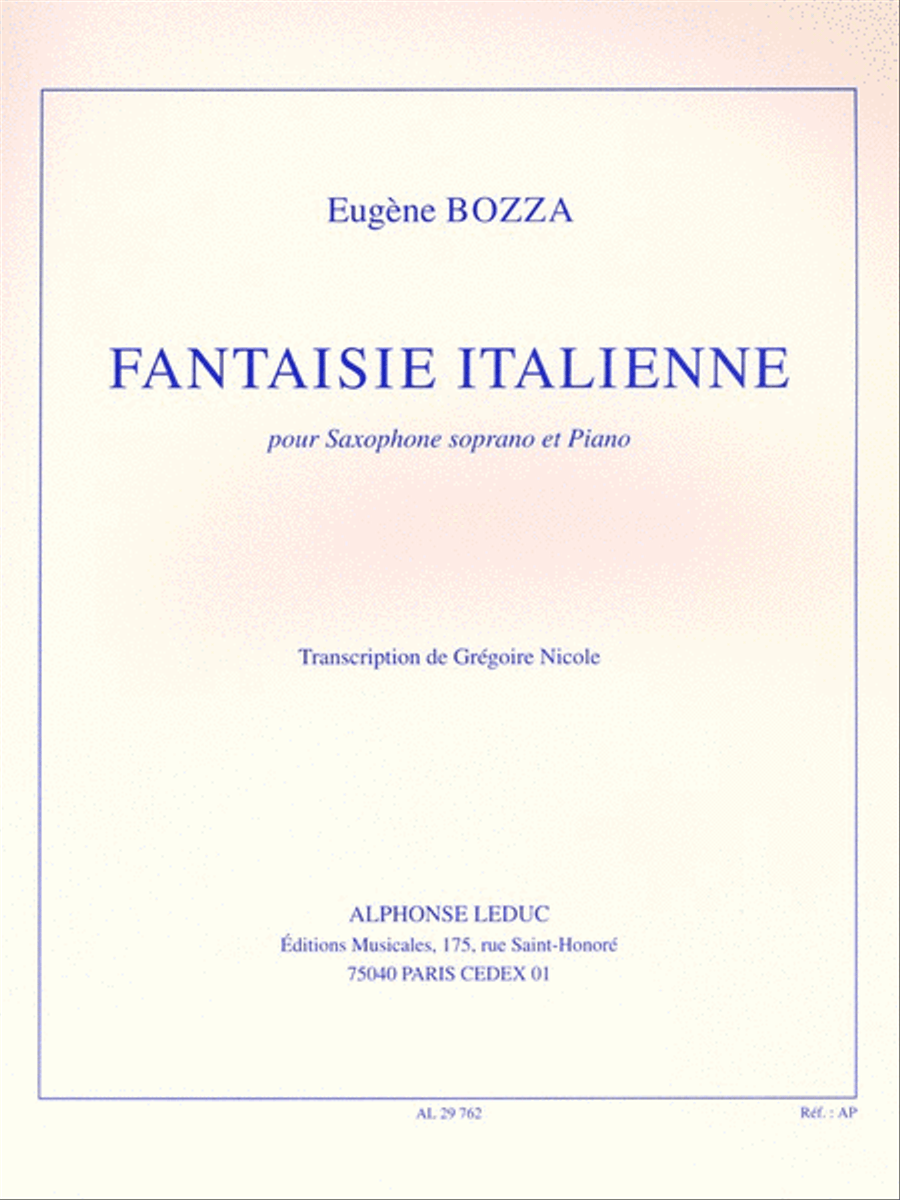 Fantaisie Italienne Arr Nicole Sop Sax/pno