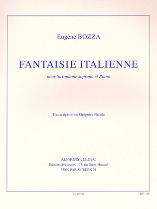 Book cover for Fantaisie Italienne Arr Nicole Sop Sax/pno