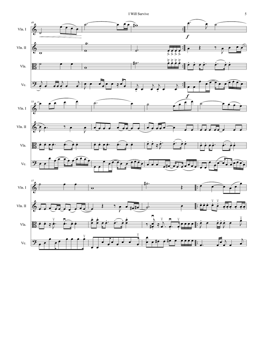 I Will Survive I Will Survive String Quartet scores gallery preview page 5
