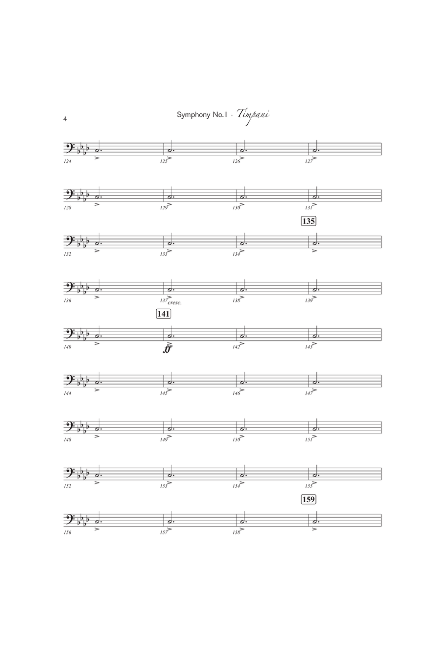 Symphony No. 1 (Timpani) Percussion scores gallery preview page 4