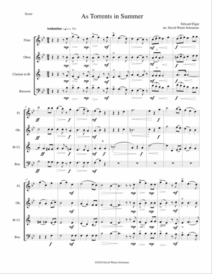 As torrents in summer for wind quartet Woodwind Quartet scores gallery preview page 1