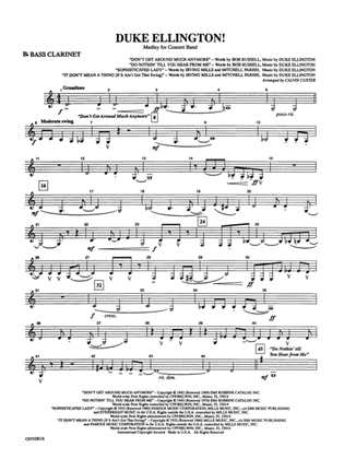 Duke Ellington! (Medley for Concert Band): B-flat Bass Clarinet