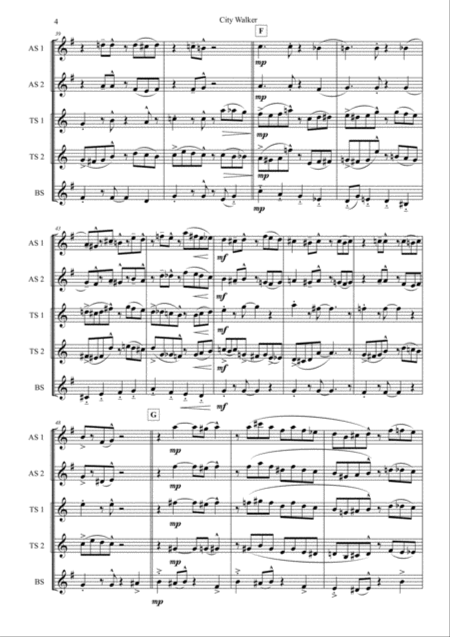 City Walker Woodwind Quintet scores gallery preview page 4