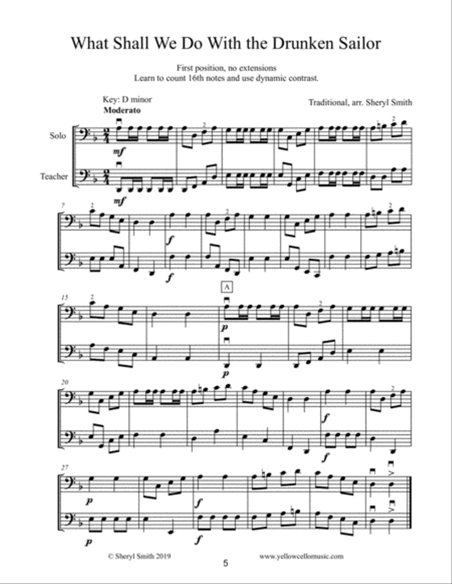 Easy Cello Solos - Teacher Edition (with cello accompaniment) Cello Solo scores gallery preview page 5