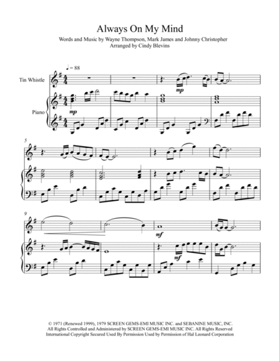 Always On My Mind Piano scores gallery preview page 3