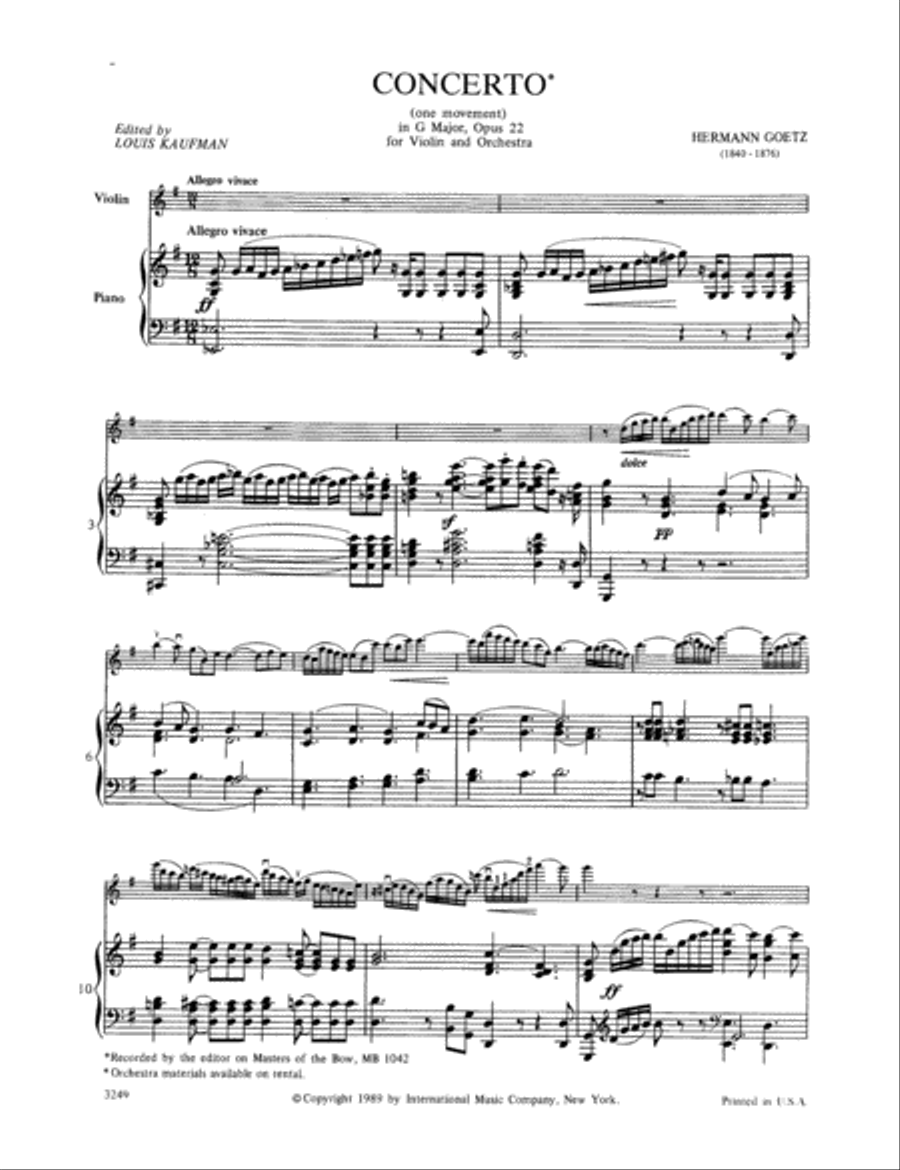 Concerto In G Major, Opus 22 Violin Solo scores gallery preview page 2