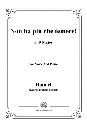 Handel-Non ha più che temere,from 'Giulio Cesare',in D Major,for Voice and Piano