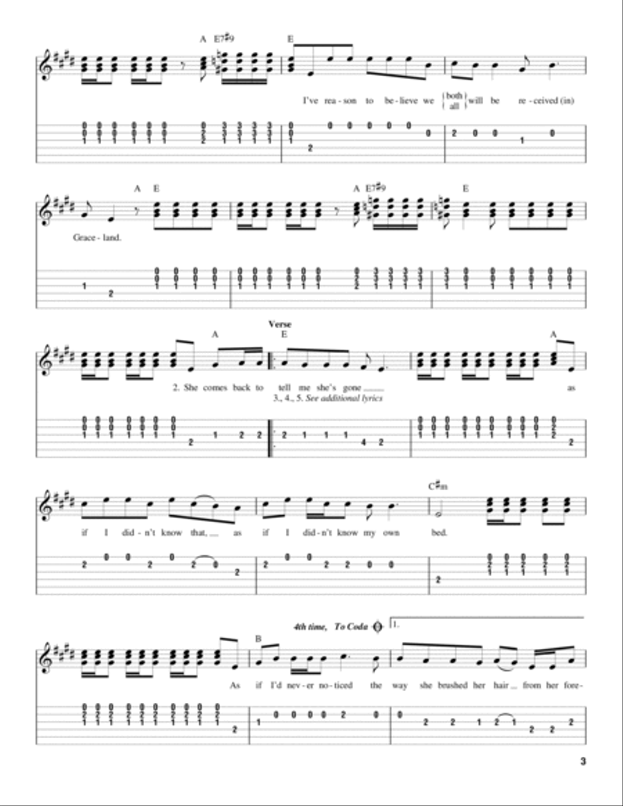 Graceland Acoustic Guitar scores gallery preview page 3