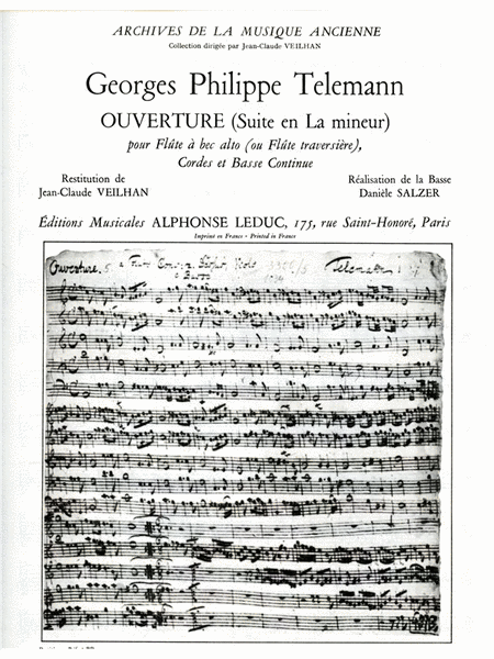 Telemann Suite In A Minor Violin 2 Part