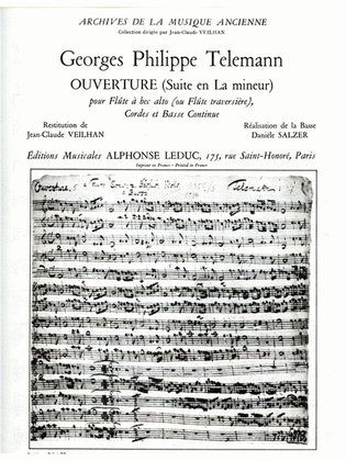 Book cover for Telemann Suite In A Minor Violin 2 Part