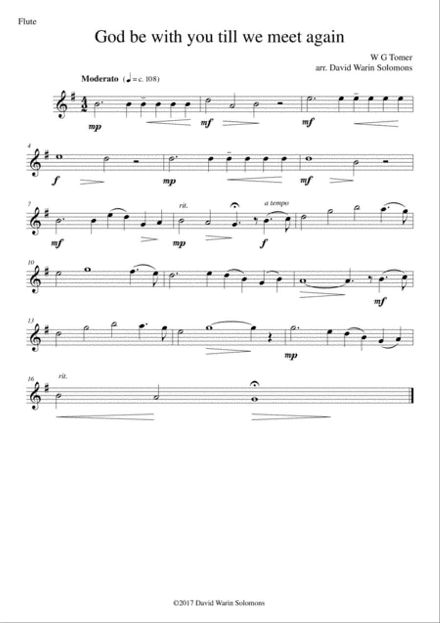 God be with you till we meet again for wind quartet Woodwind Quartet scores gallery preview page 3