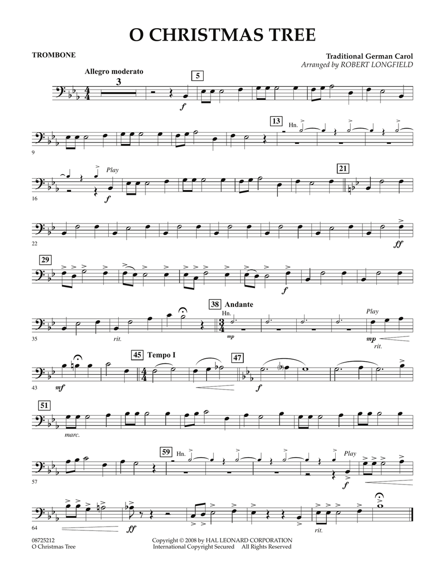 O Christmas Tree - Trombone Concert Band scores gallery preview page 1